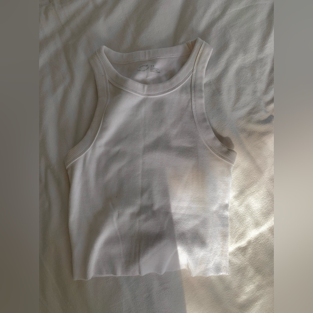 White Ribbed Tank - Picture 2 of 5